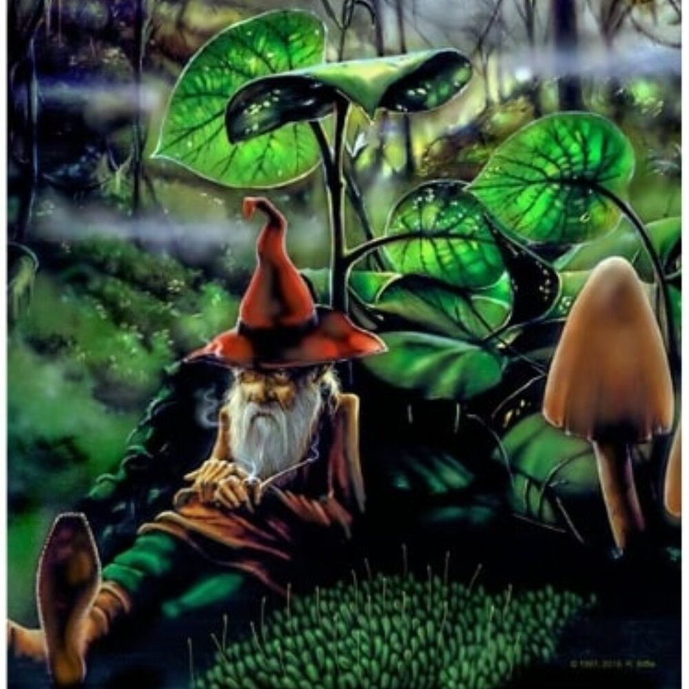 Respite Gnome Tapestry by Richard Biffle ~ w/Corner Loops ~ 30" x 45" ~ New!